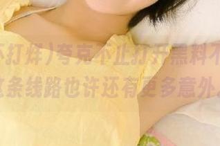 夸克不止打开黑料不打烊，这条线路也许还有更多意外。